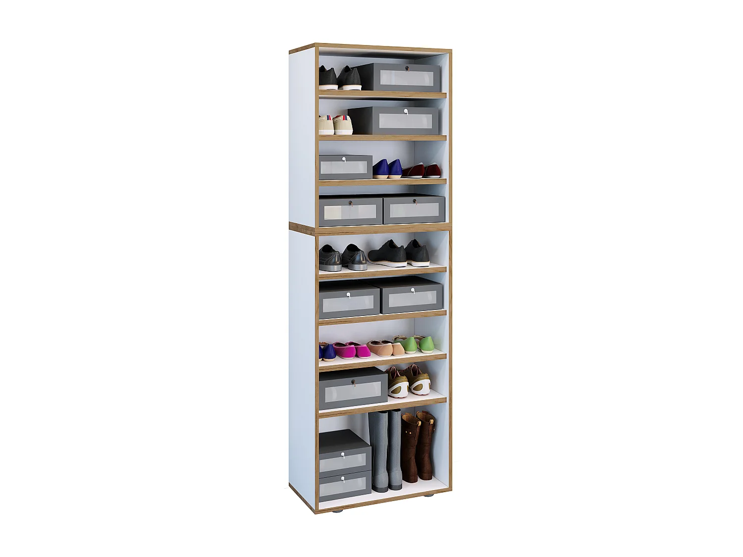 Shoe Shelf Salia White H. 183 x W. 60 x D. 33 cm