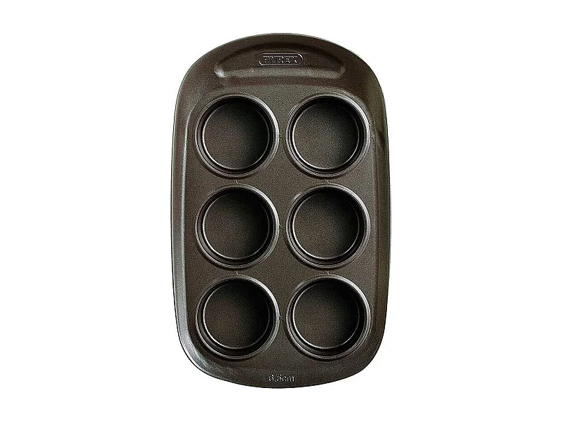 Moule a muffin - PYREX - 1452001 - Rond - Acier carbone - Antiadhésif - 6 cavités