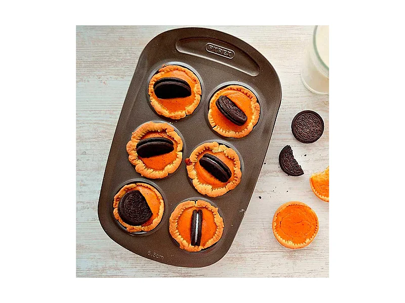 Moule a muffin - PYREX - 1452001 - Rond - Acier carbone - Antiadhésif - 6 cavités