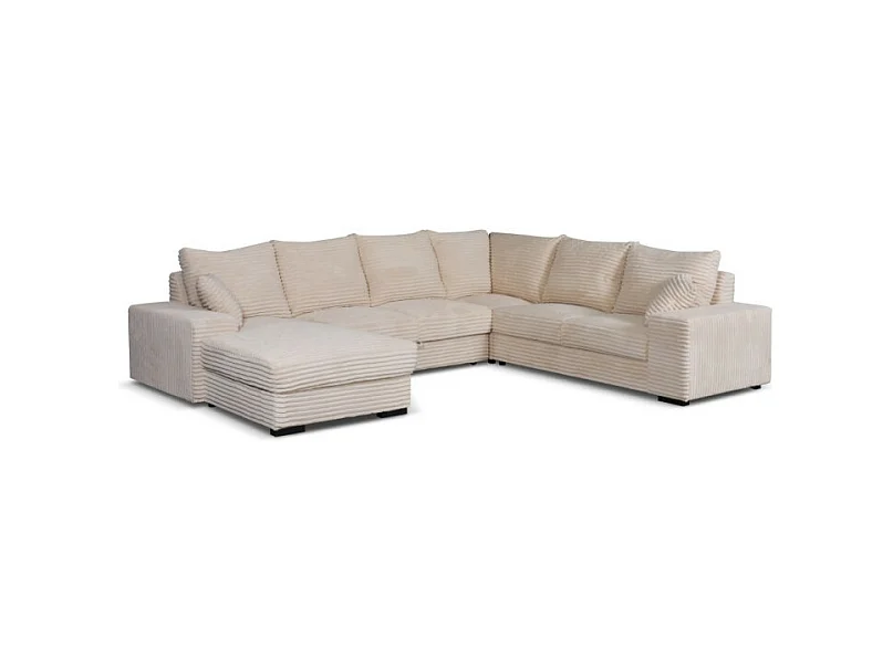 Canapé panoramique gauche Diana velours beige