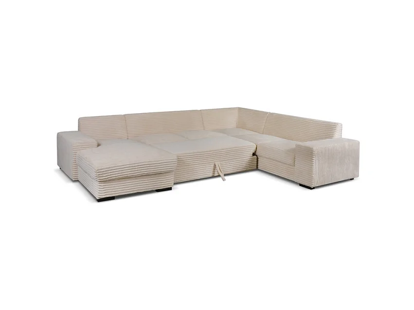 Canapé panoramique gauche Diana velours beige