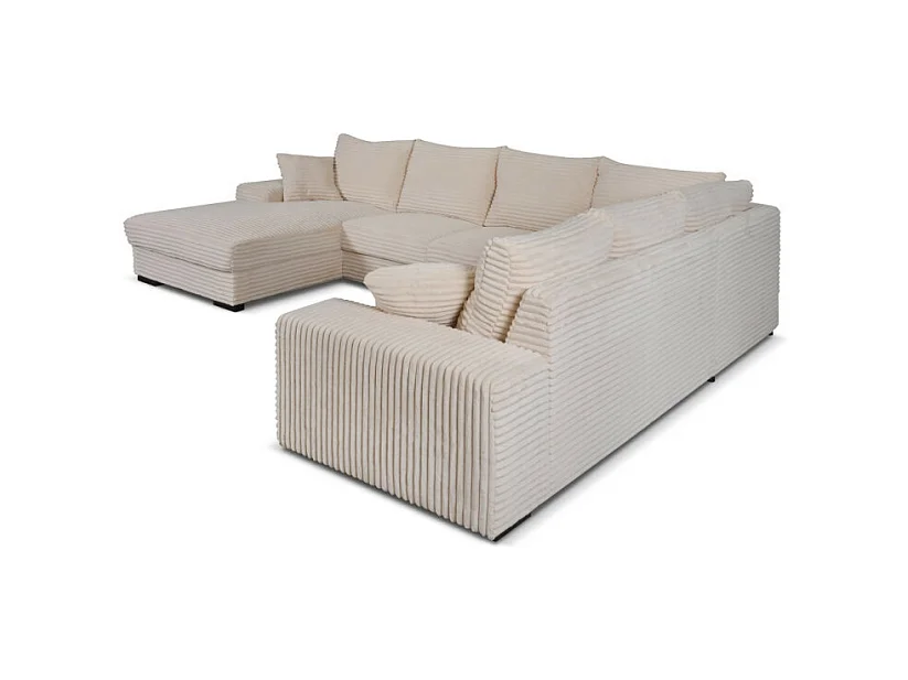 Canapé panoramique gauche Diana velours beige