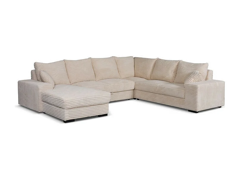 Canapé panoramique gauche Diana velours beige