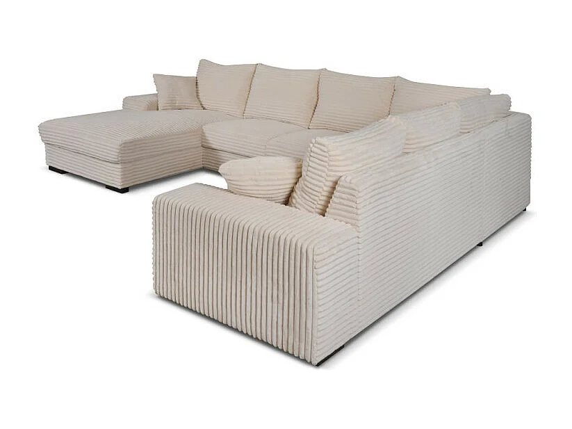 Canapé panoramique gauche Diana velours beige