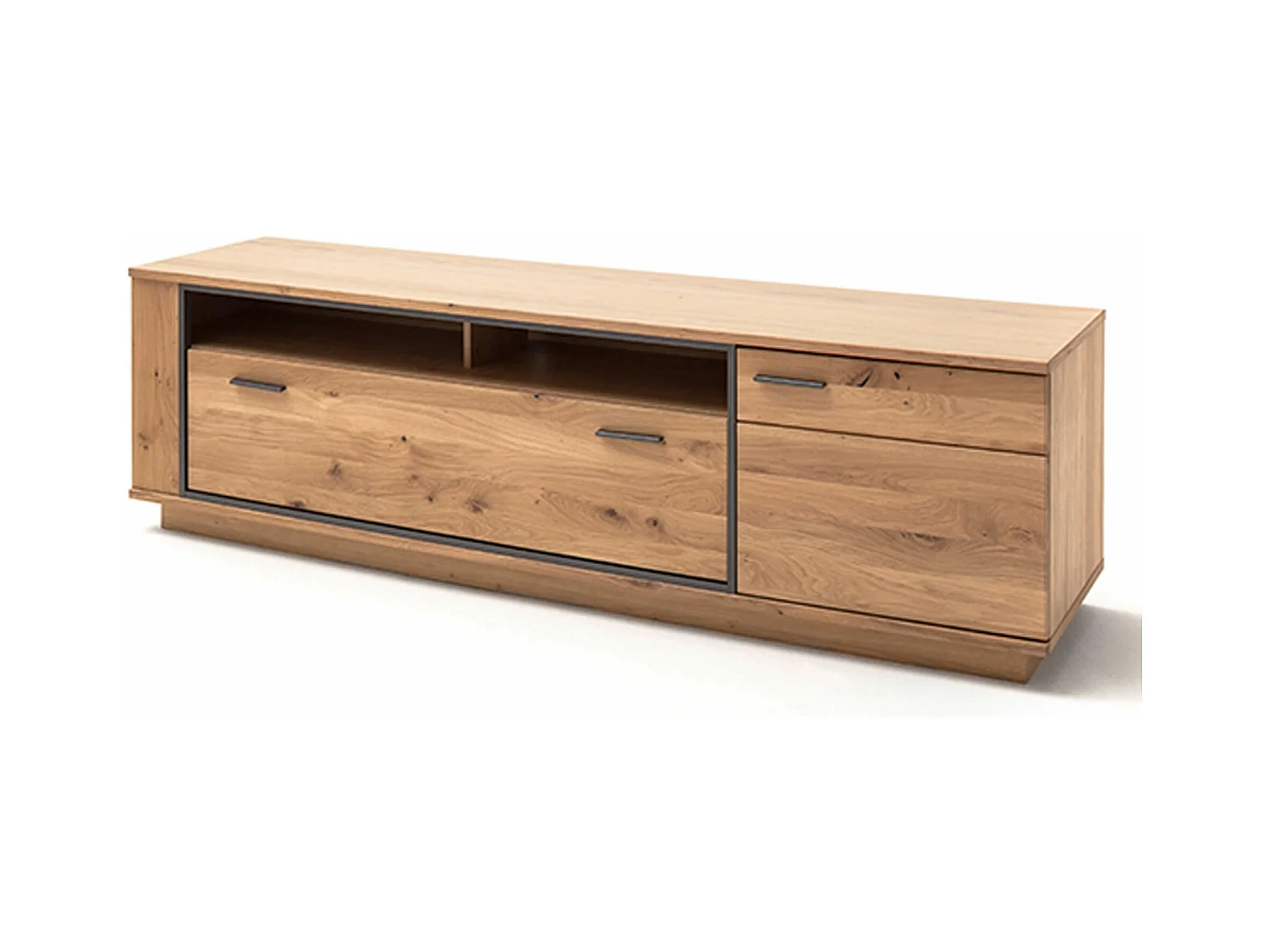 Meuble TV coloris chêne noueux - Longueur 210 x Hauteur 61 x Profondeur 50 cm