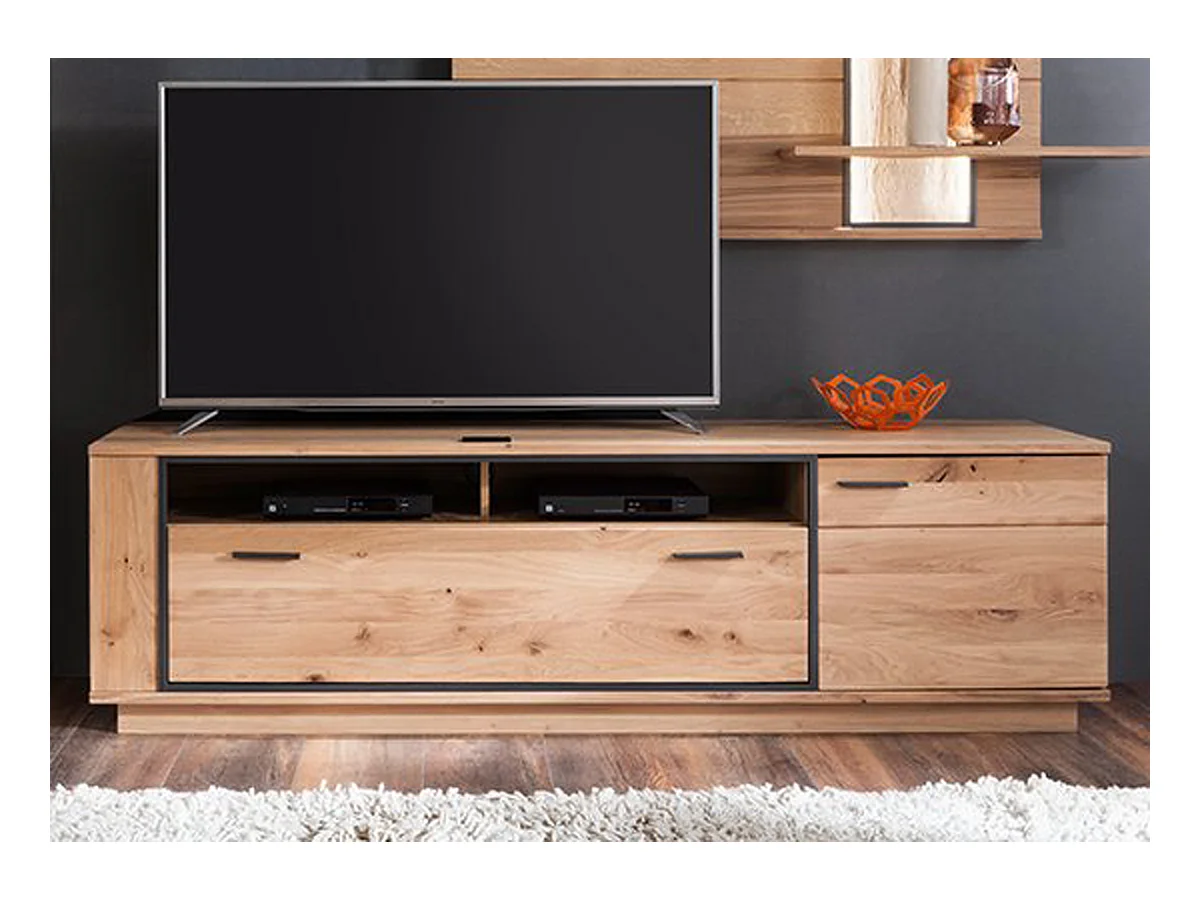 Meuble TV coloris chêne noueux - Longueur 210 x Hauteur 61 x Profondeur 50 cm