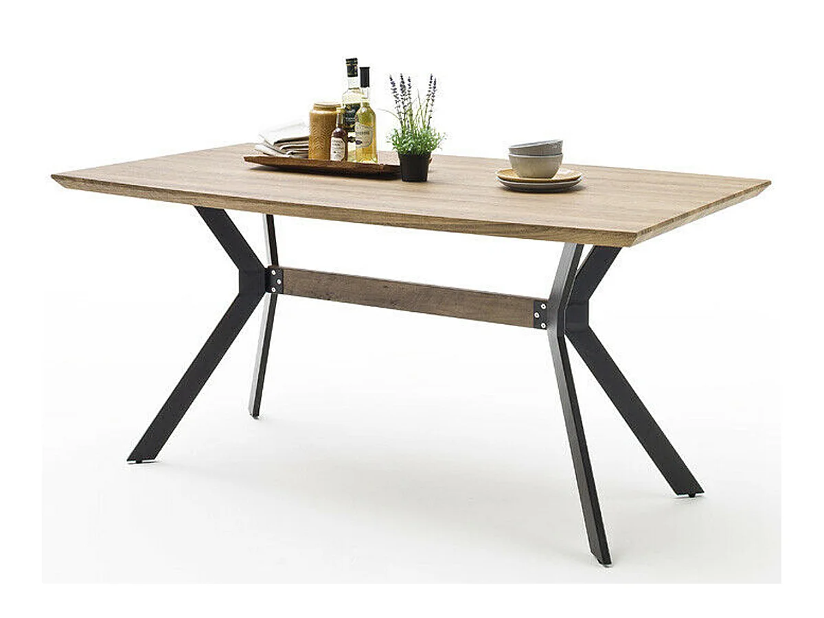 Table à manger rectangulaire finition chêne sauvage - L.180 x H.76 x P.90 cm