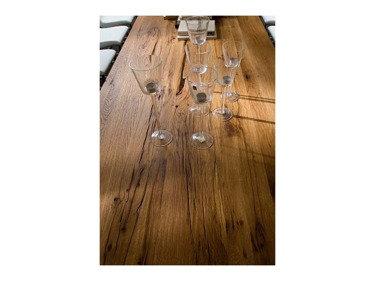 Table à manger rectangulaire en chêne bassano laqué - L.180 x H.76 x P.90 cm