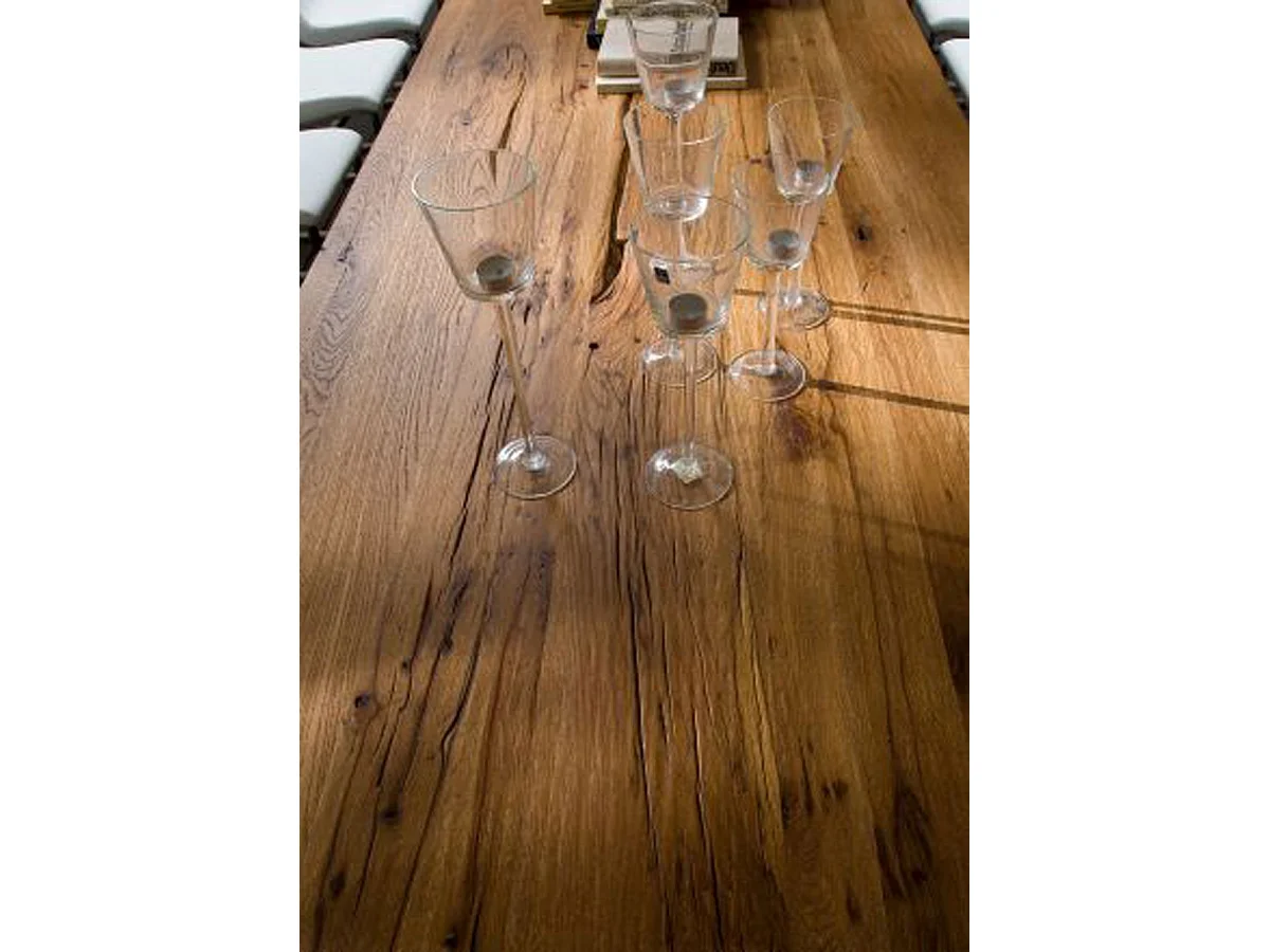 Table à manger rectangulaire en chêne bassano laqué - L.180 x H.76 x P.90 cm