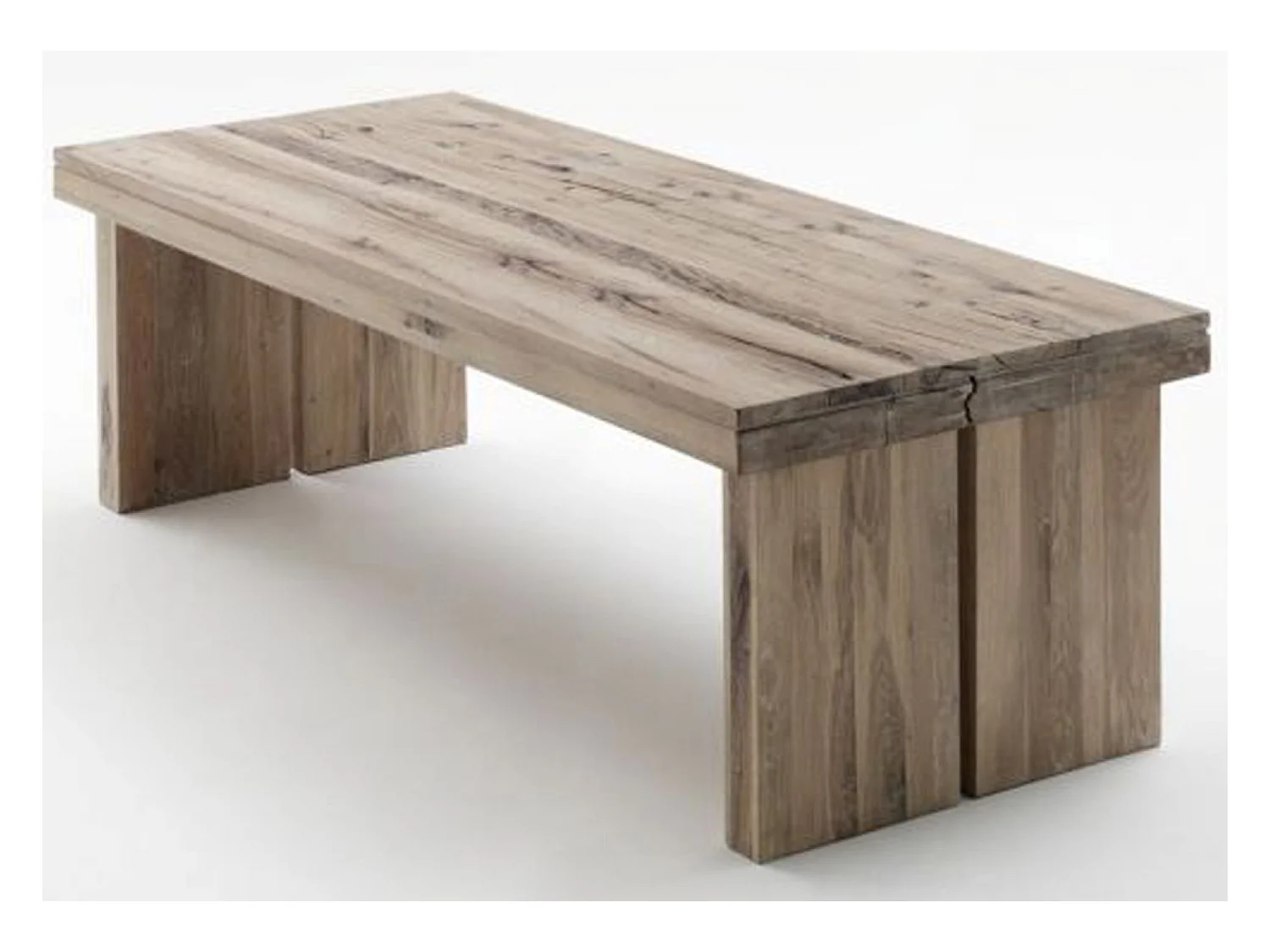 Table à manger rectangulaire en chêne chaulé laqué - L.180 x H.76 x P.90 cm