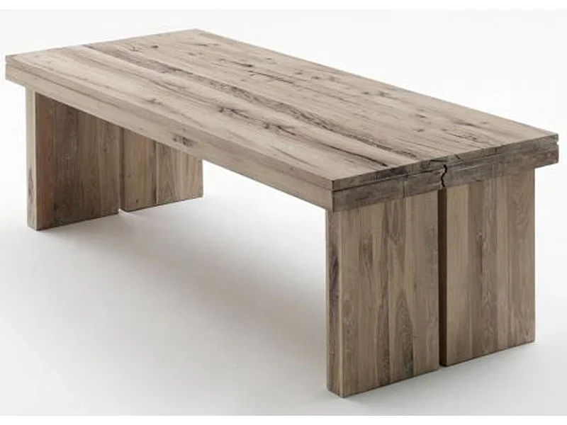 Table à manger rectangulaire en chêne chaulé laqué - L.180 x H.76 x P.90 cm