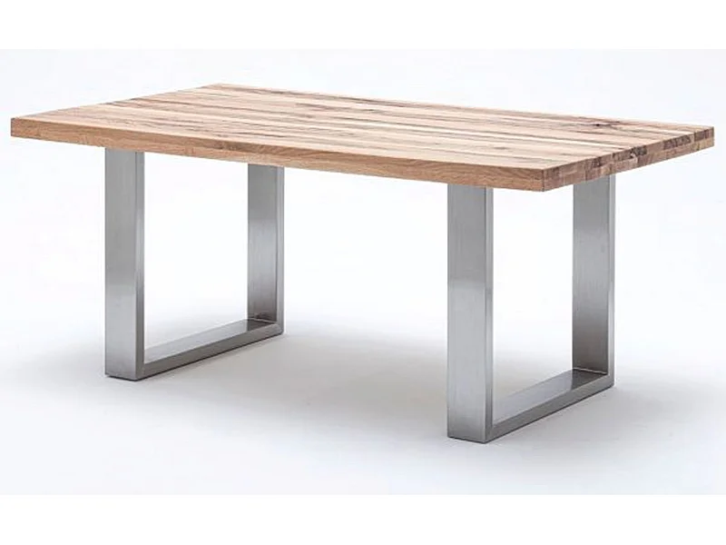 Table à manger en chêne sauvage, laqué mat massif - L.260 x H.76 x P.100 cm