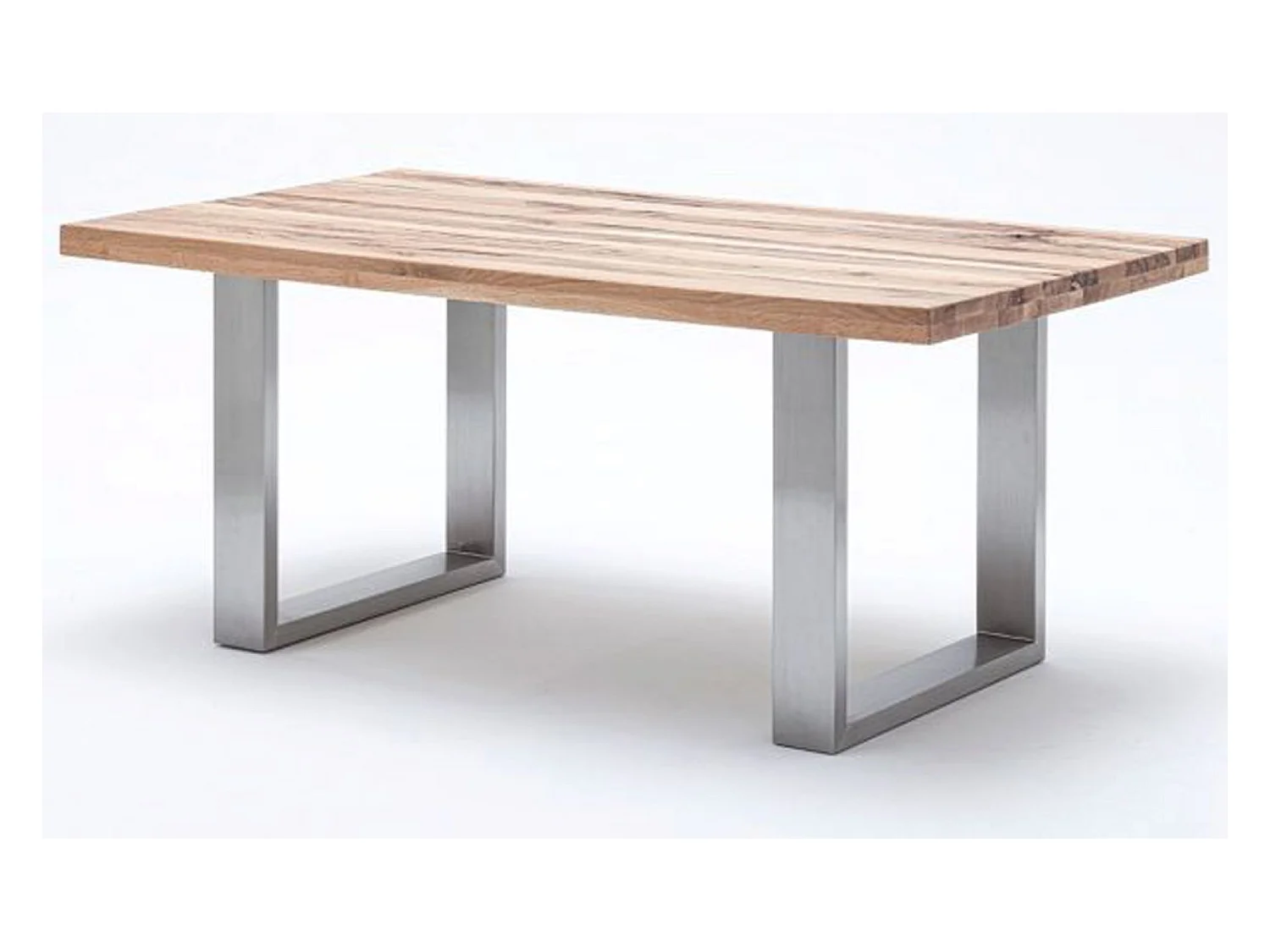 Table à manger en chêne sauvage, laqué mat massif - L.260 x H.76 x P.100 cm