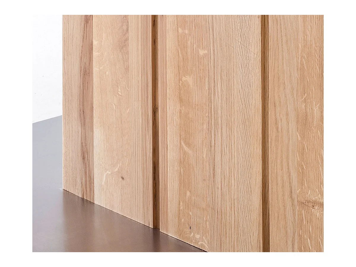 Table à manger en chêne massif huilé bord d'arbre - L220 x H77 x P100 cm