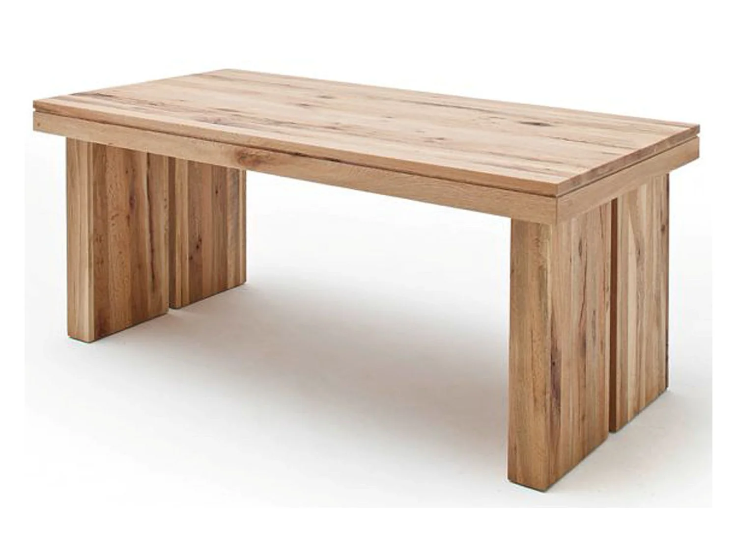 Table à manger rectangulaire en chêne sauvage laqué mat massif - L.180 x H.76 x P.90 cm