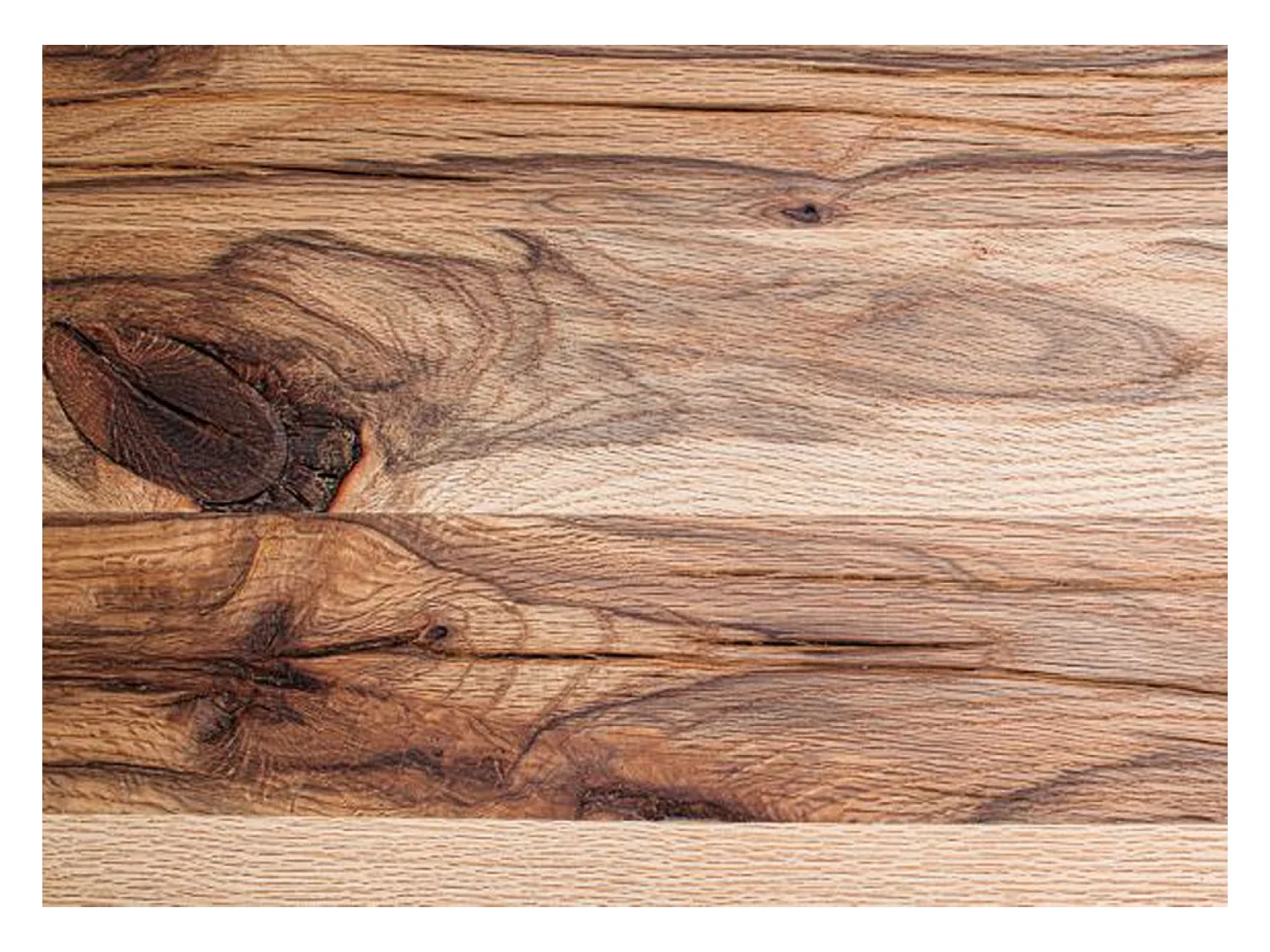 Table à manger rectangulaire en chêne sauvage laqué mat massif - L.220 x H.76 x P.100 cm