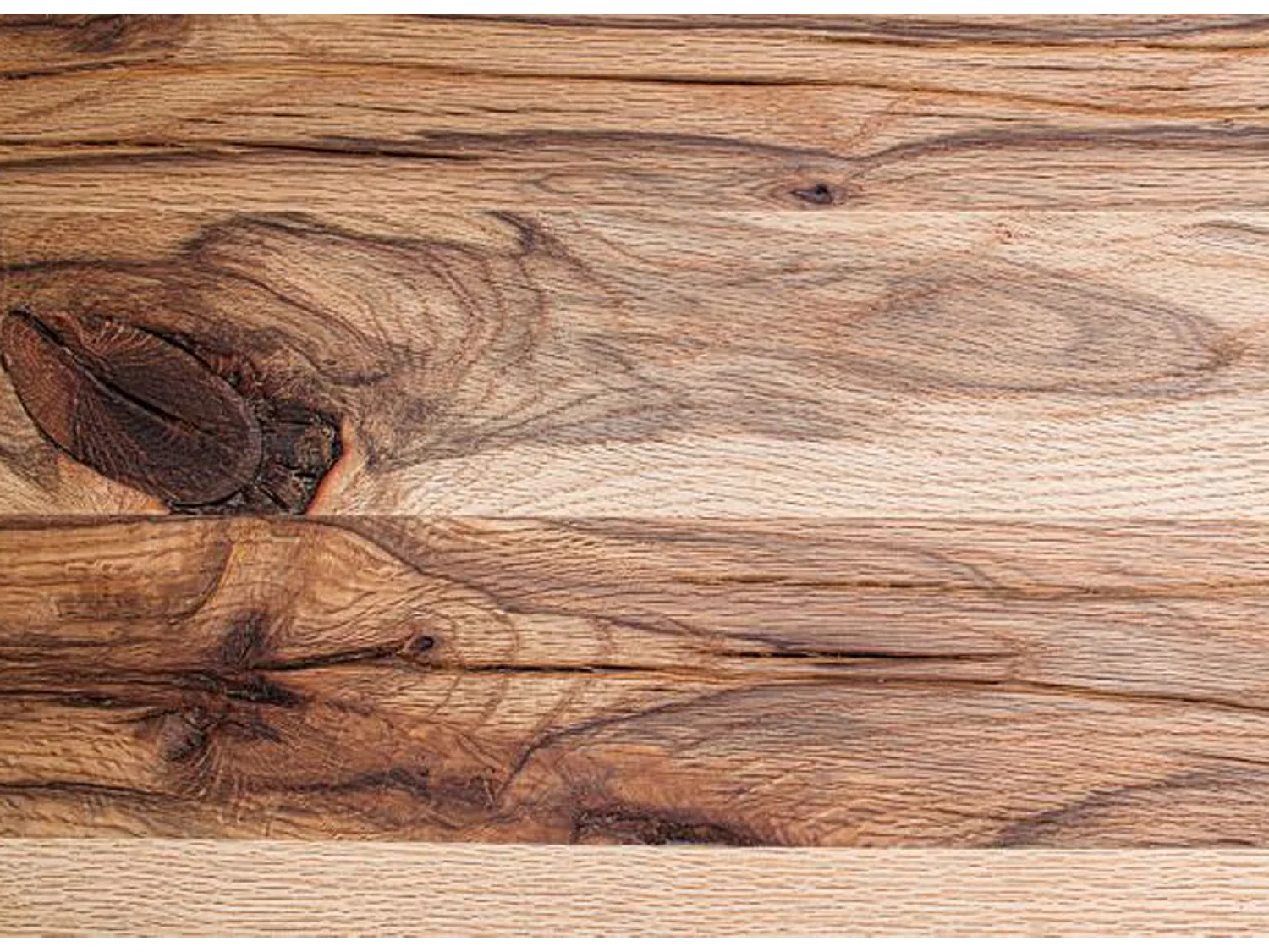 Table à manger rectangulaire en chêne sauvage laqué mat massif - L.220 x H.76 x P.100 cm