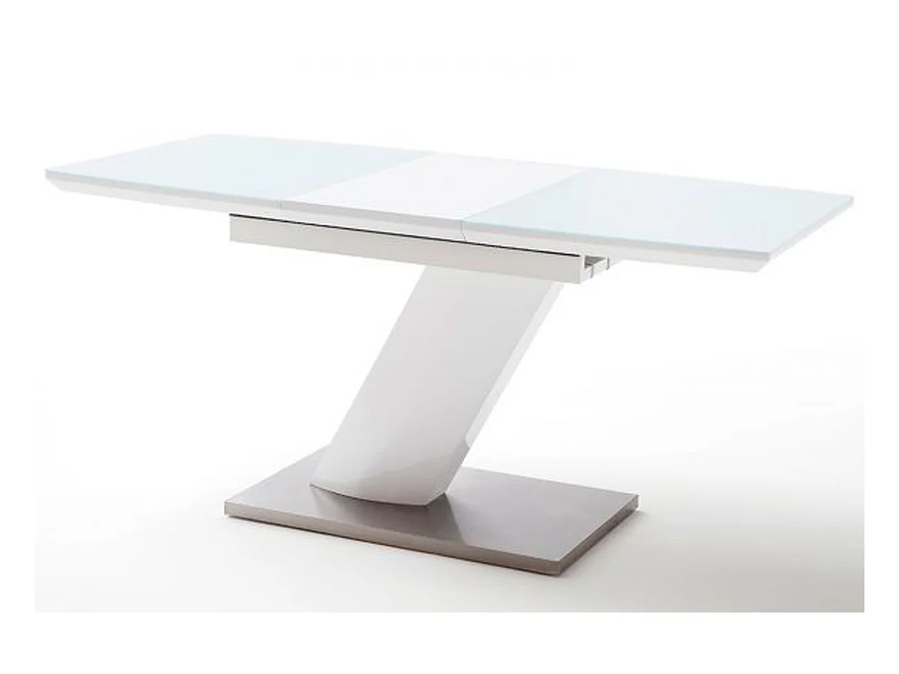 Table extensible design coloris blanc brillant - L.140-180 x H.76 x P.80 cm