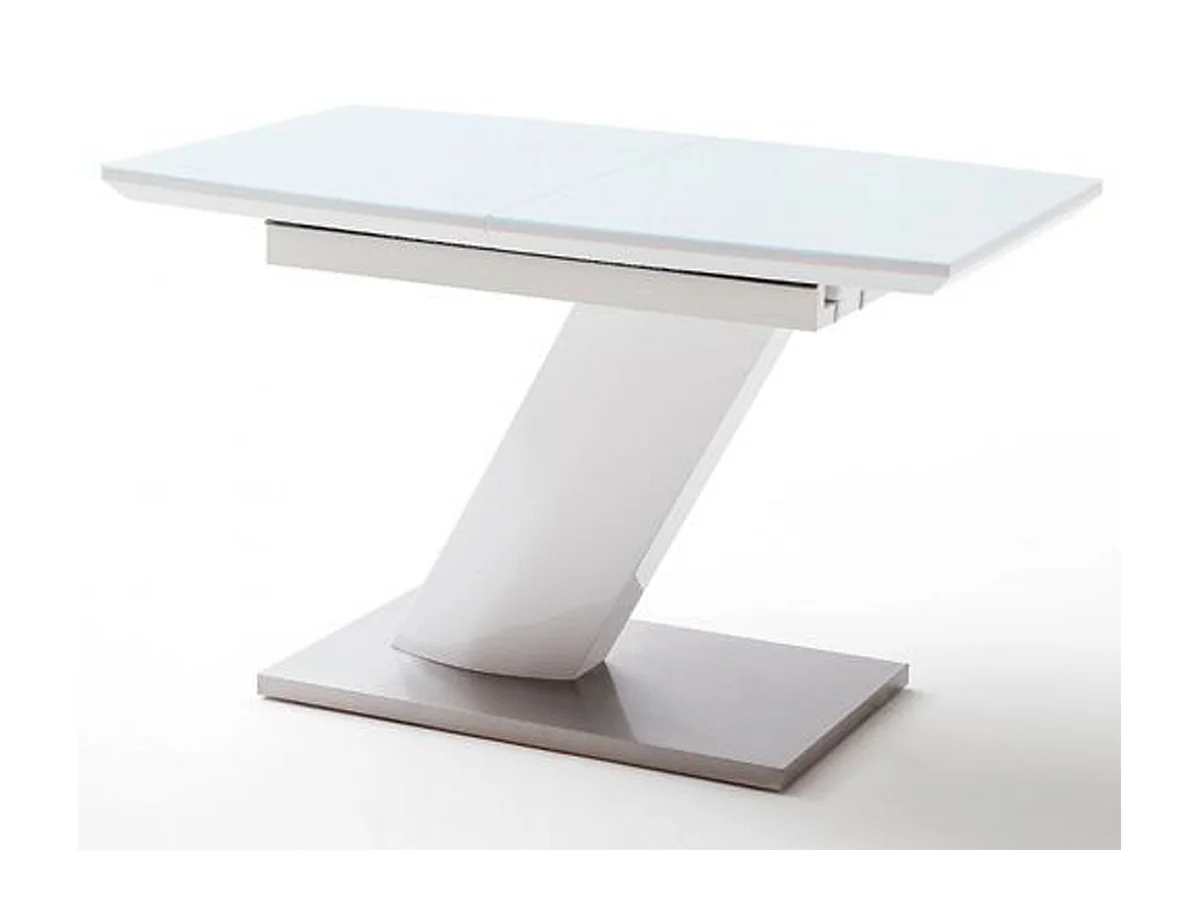Table extensible design coloris blanc brillant - L.140-180 x H.76 x P.80 cm