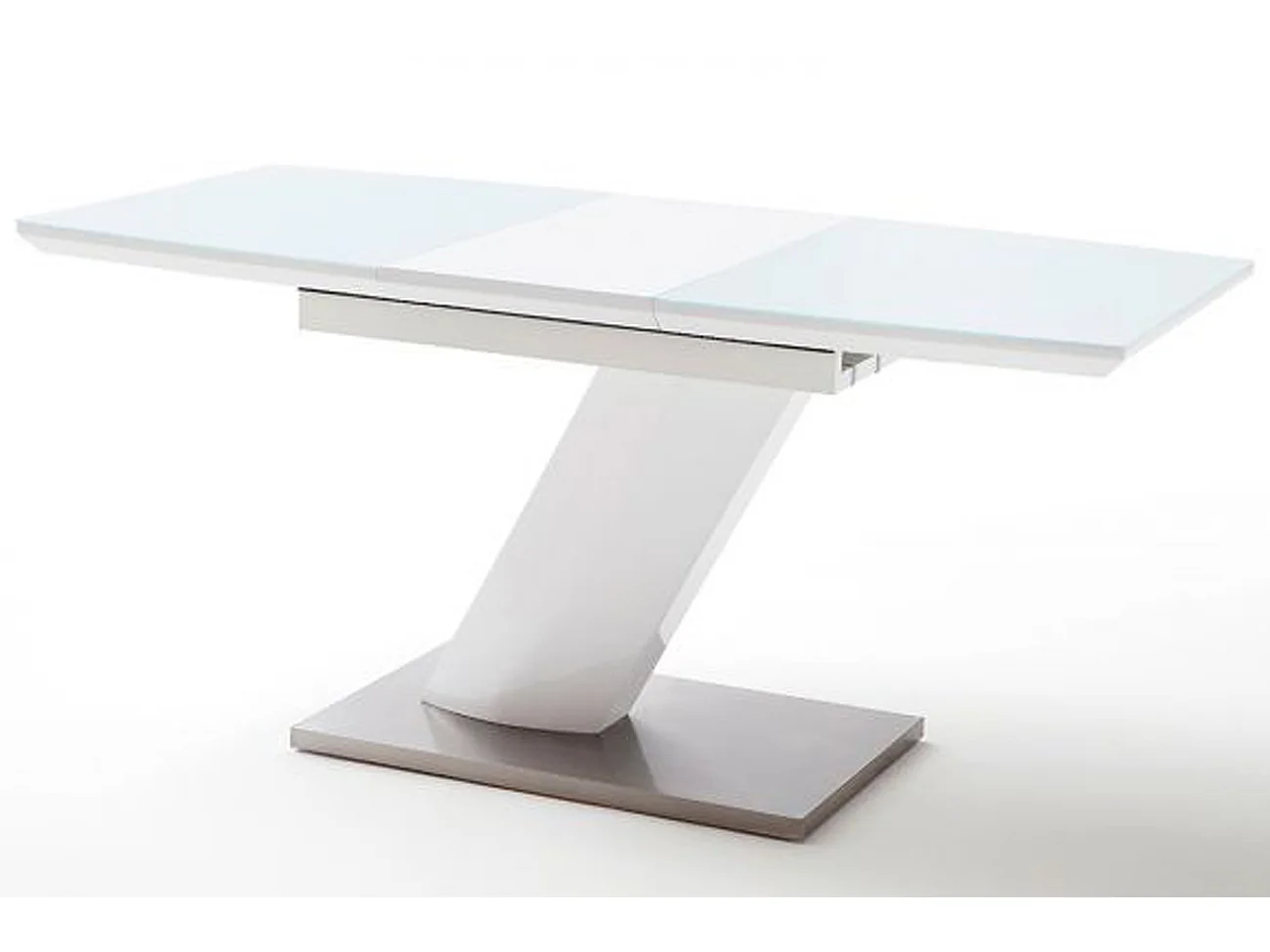Table extensible design coloris blanc brillant - L.140-180 x H.76 x P.80 cm