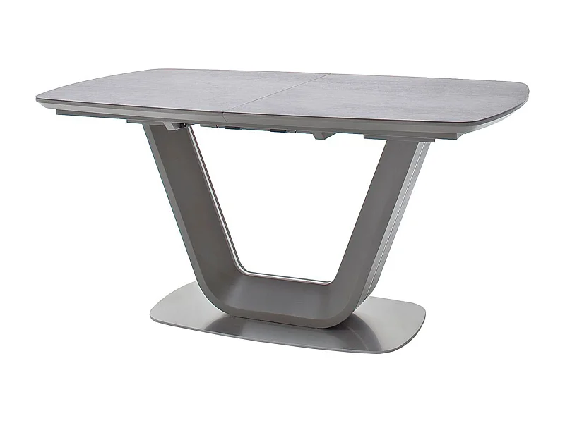 Table à manger extensible de plateau en cérmaique anthracite - L.160-200 x H.76 x P.90 cm