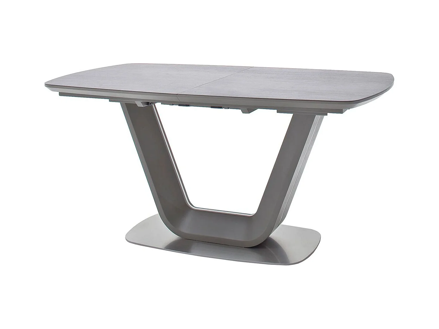 Table à manger extensible de plateau en cérmaique anthracite - L.160-200 x H.76 x P.90 cm