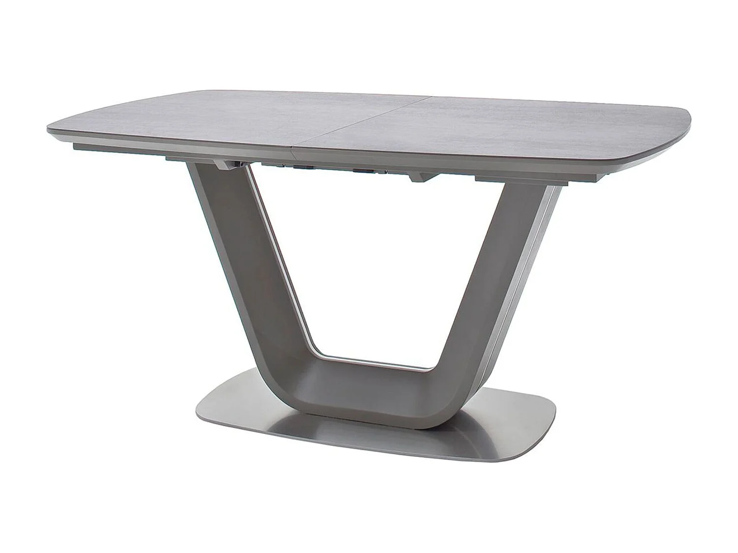 Table à manger extensible de plateau en cérmaique anthracite - L.160-200 x H.76 x P.90 cm