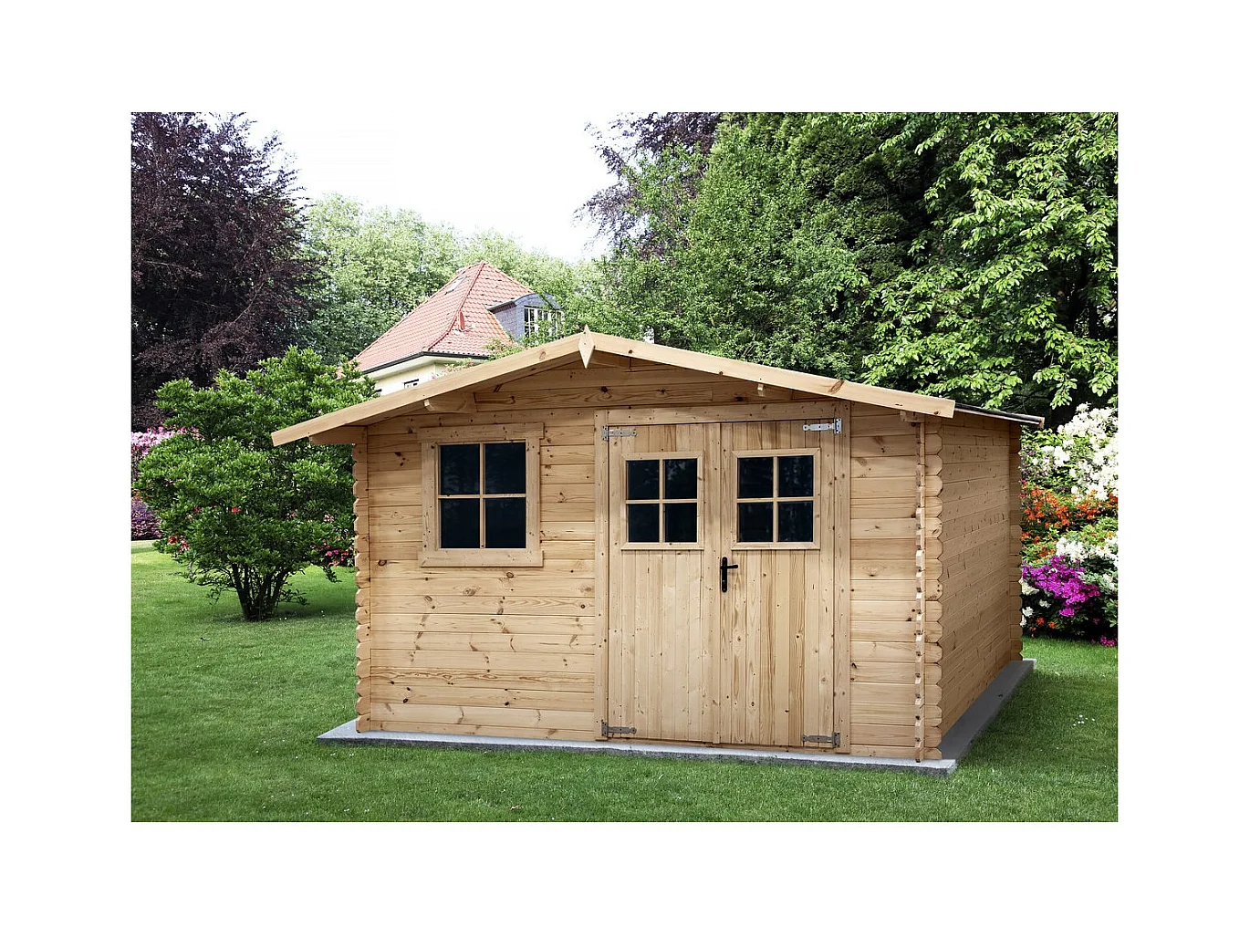 Abri de jardin en bois 14m² "Oz" - 388 x 298 x 225 cm - 28 mm