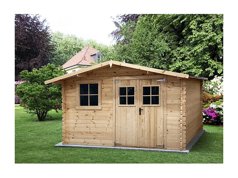 Abri de jardin en bois 14m² "Oz" - 388 x 298 x 225 cm - 28 mm