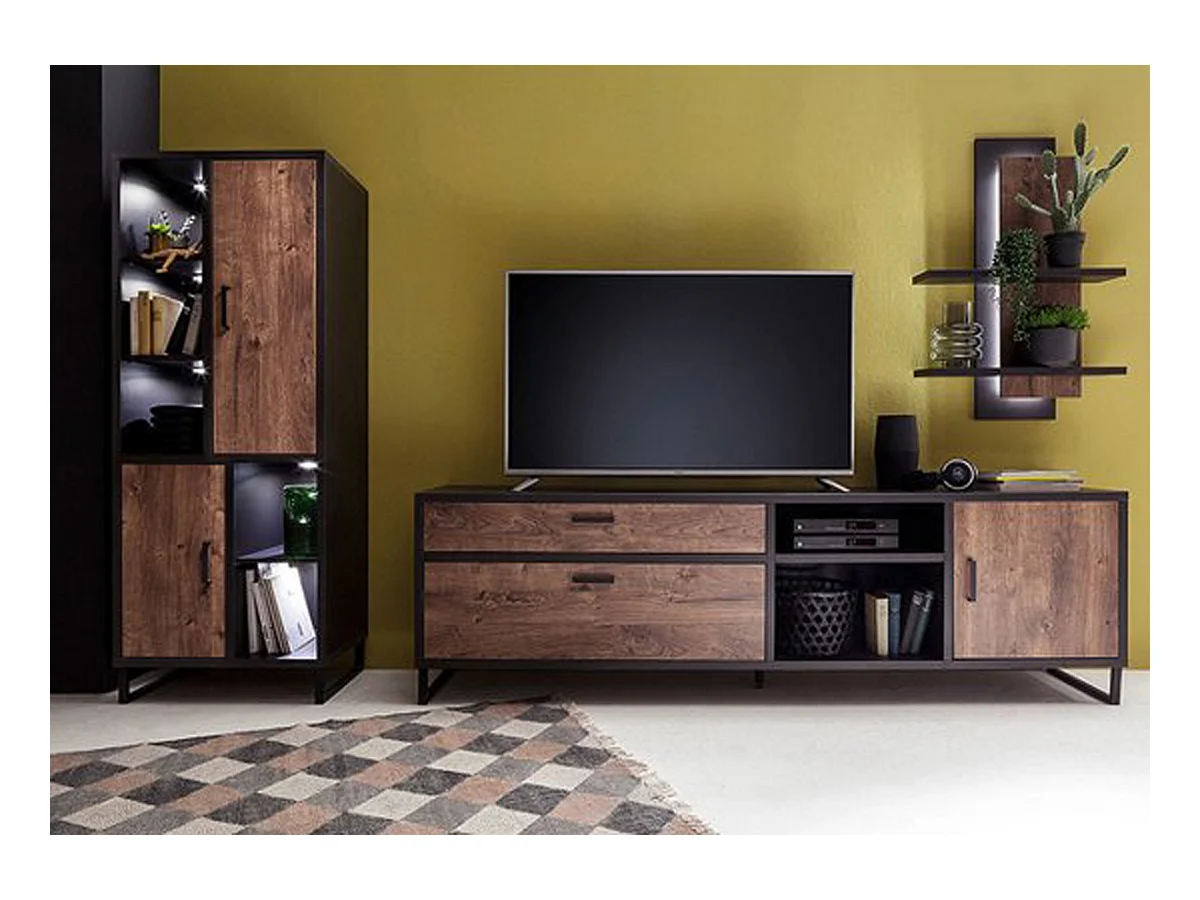 Ensemble de séjour de 3 élèments coloris chêne barrique