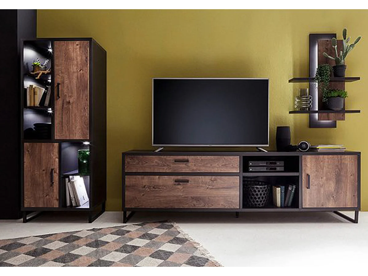 Ensemble de séjour de 3 élèments coloris chêne barrique