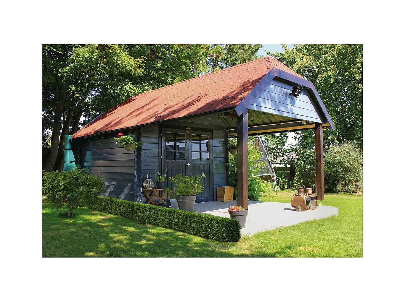 Abri jardin "Cork" - 8.88 m² - 2.98 x 2.65 x 3.09 m - 28 mm