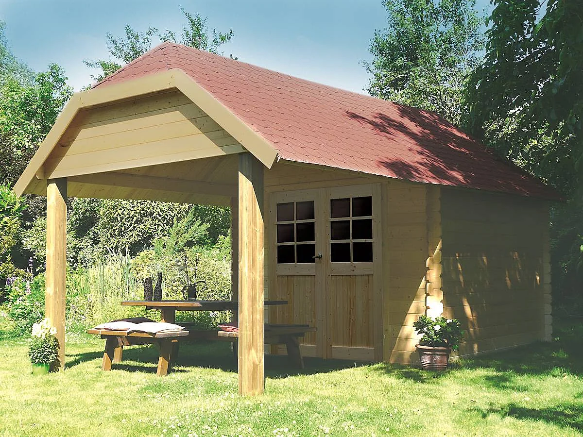 Abri jardin "Cork" - 8.88 m² - 2.98 x 2.65 x 3.09 m - 28 mm