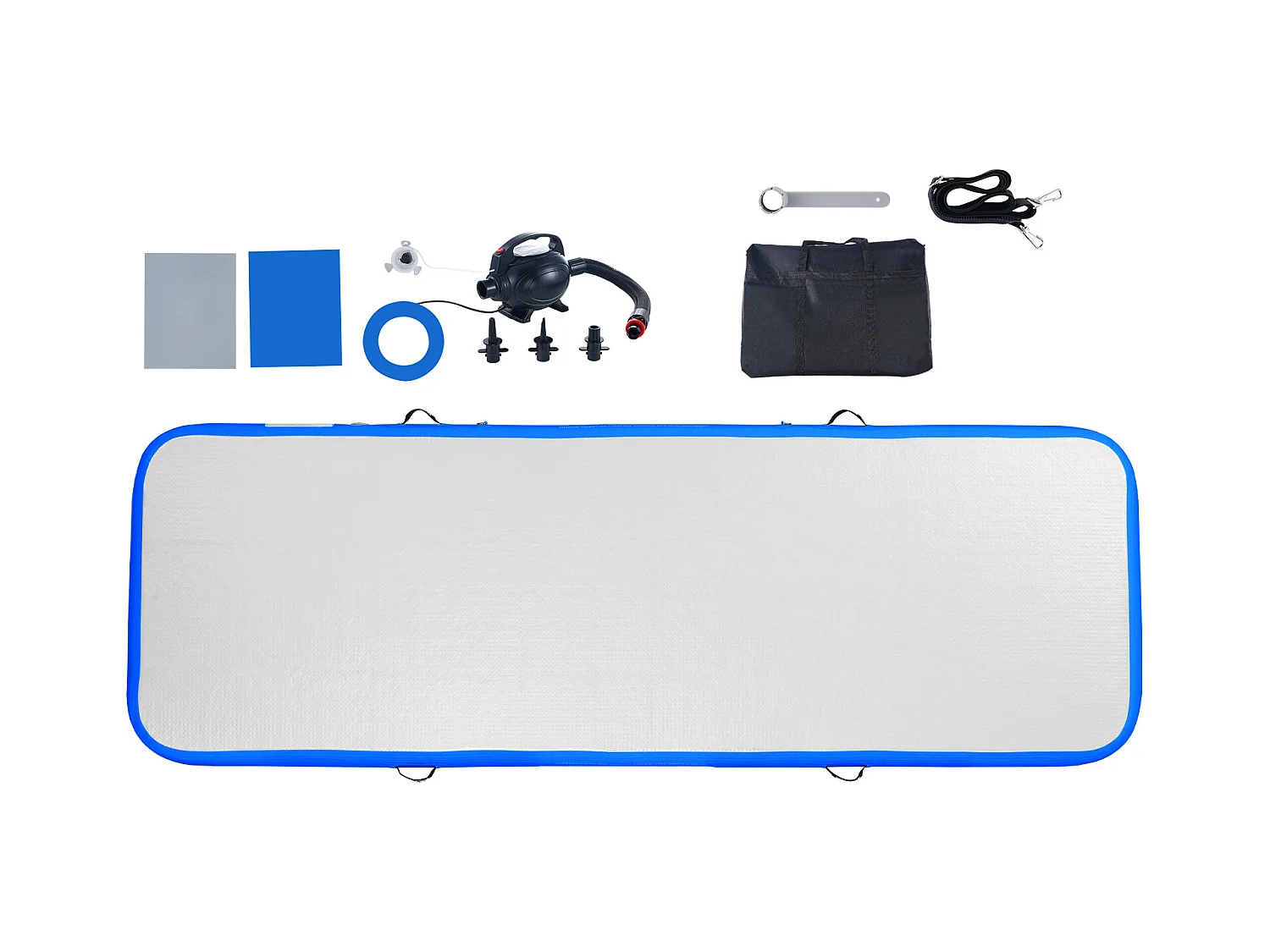 Gymnastikmatte, 10 cm dicke aufblasbare Tumblingmatte von SucceBuy. 305 cm, mit elektrischer Pumpe. Ideal für Fitnessstudio, Yoga