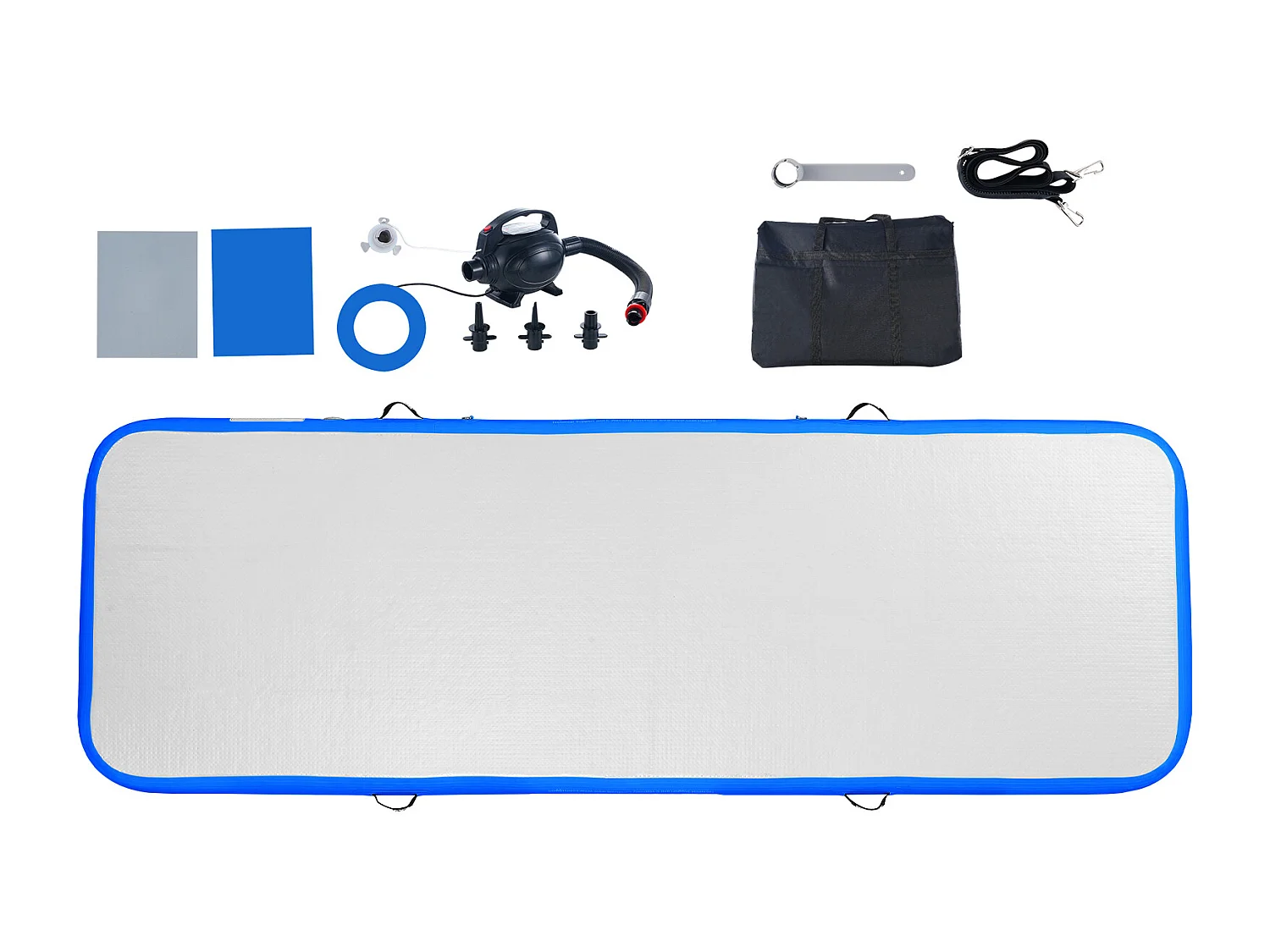 Tapis de Gymnastique, SucceBuy Tapis de Tumbling Gonflable de 10 cm d'Épaisseur. 305 cm, avec Pompe Électrique. Idéal pour le Gymnase, le Yoga