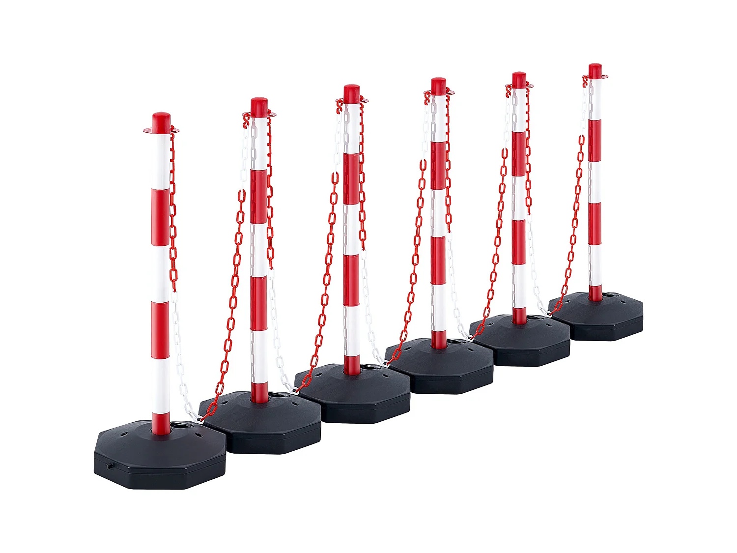 Verkeerspaal SucceBuy, 6 Stukken Verkeerspaal, Instelbare Hoogte, voor Verkeersbeheersing Bouwwerk Parkeerplaats