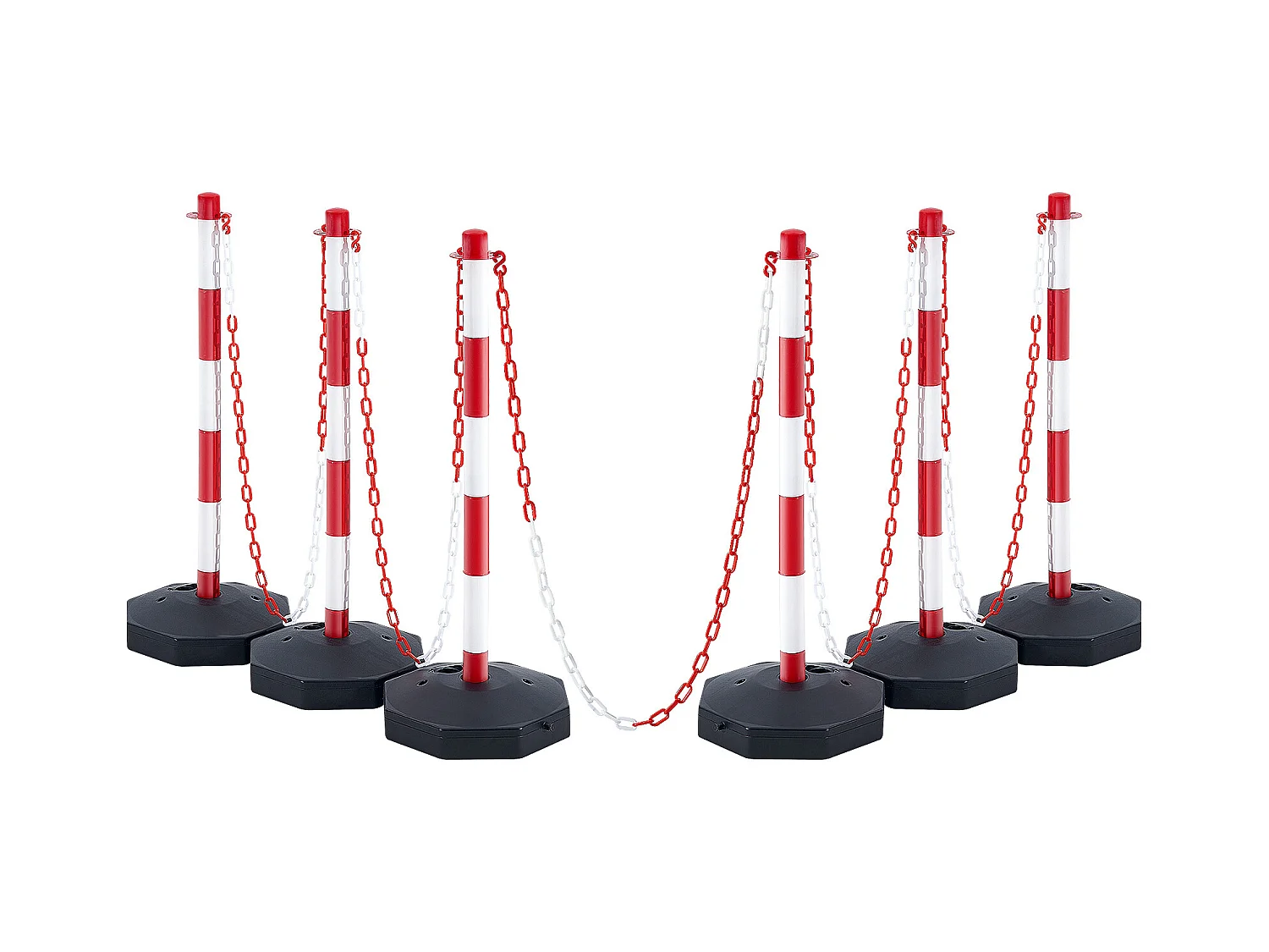 Verkeerspaal SucceBuy, 6 Stukken Verkeerspaal, Instelbare Hoogte, voor Verkeersbeheersing Bouwwerk Parkeerplaats