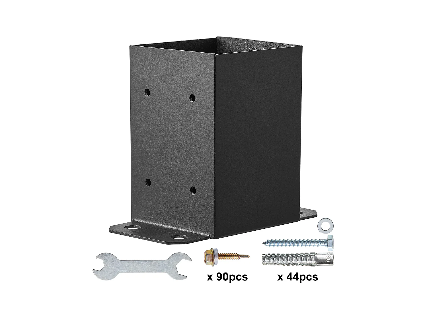 Pfostensockel SucceBuy, 10er Set von Sockeln 10.16 x 10.16 cm, Robuster Holz-Geländeanker