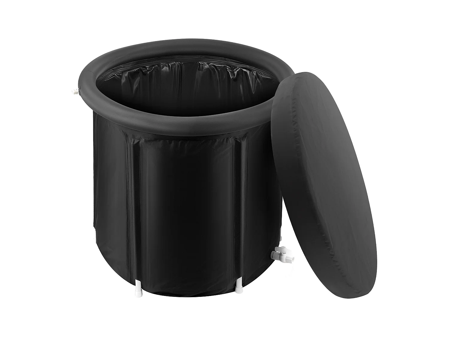 Baignoire à Glace SucceBuy, Bain Froid Portable 85 x 75 cm 330 L, avec Couvercle, pour Adulte, Extérieur, Maison, Salle de Sport