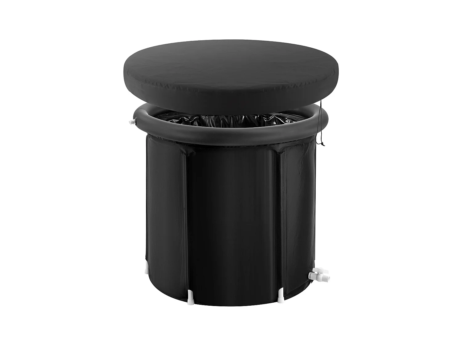 Baignoire à Glace SucceBuy, Bain Froid Portable 85 x 75 cm 330 L, avec Couvercle, pour Adulte, Extérieur, Maison, Salle de Sport