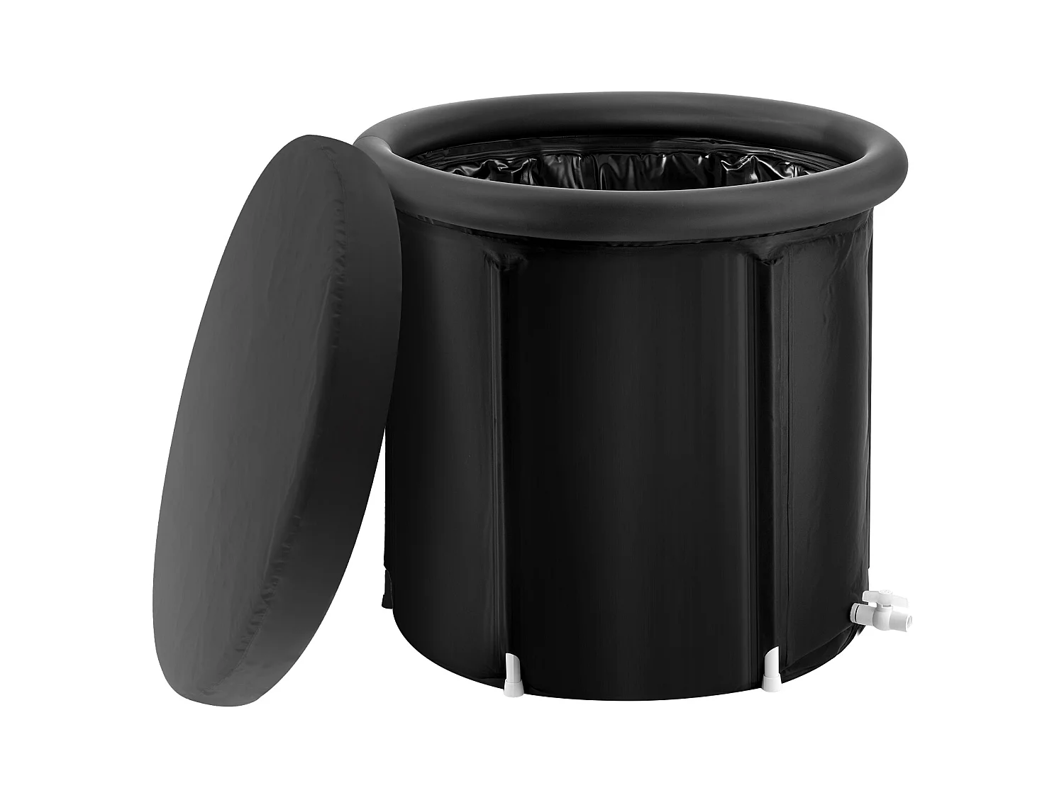 Baignoire à Glace SucceBuy, Bain Froid Portable 85 x 75 cm 330 L, avec Couvercle, pour Adulte, Extérieur, Maison, Salle de Sport