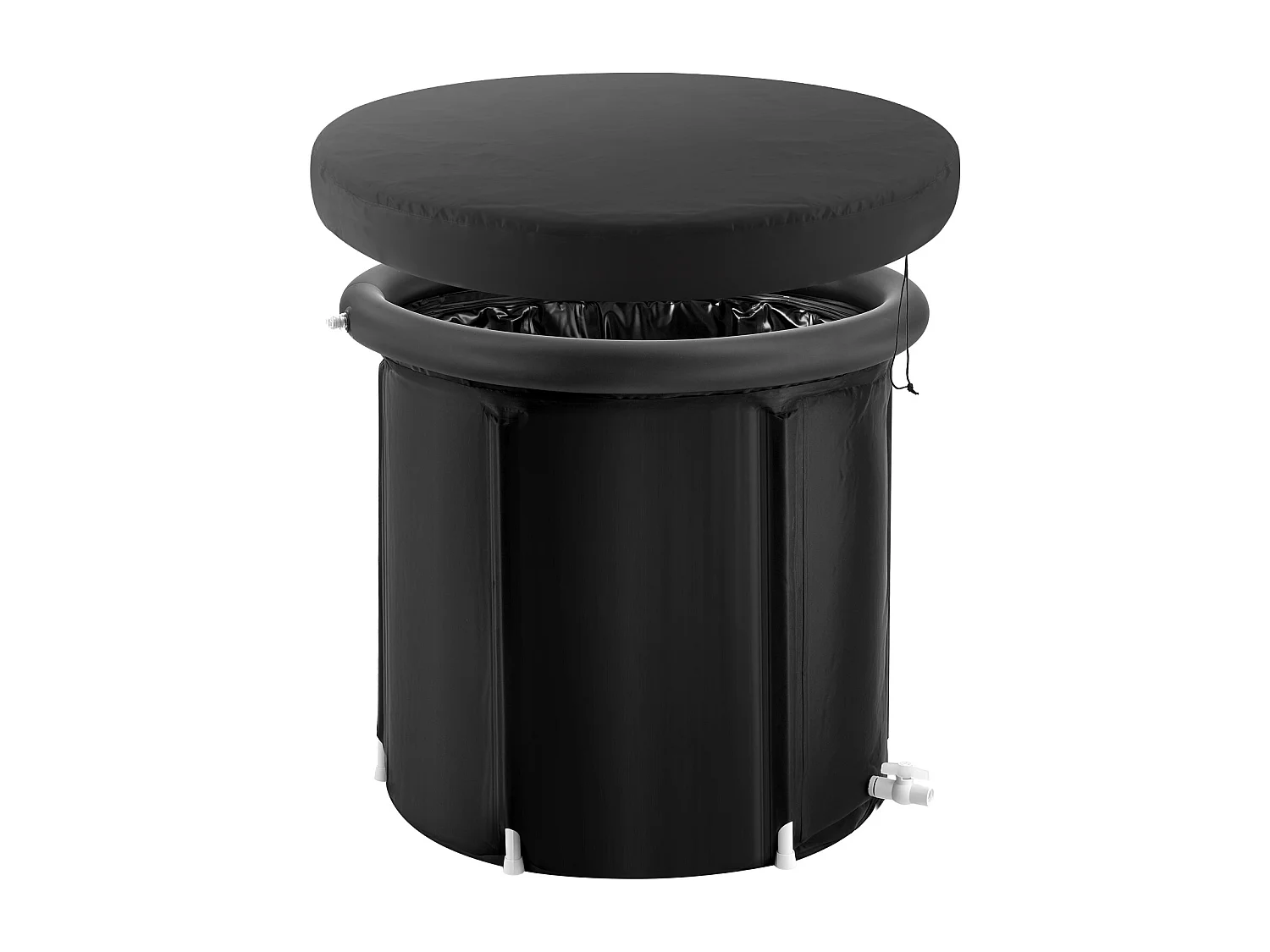 Baignoire à Glace SucceBuy, Bain Froid Portable 85 x 75 cm 330 L, avec Couvercle, pour Adulte, Extérieur, Maison, Salle de Sport