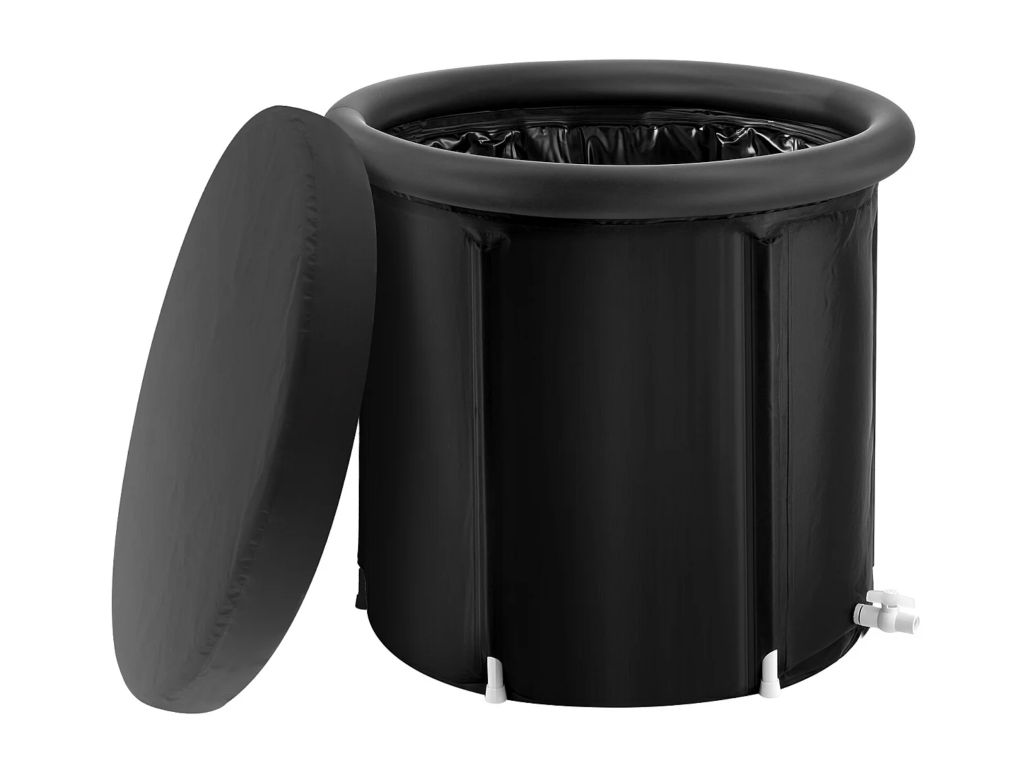 Baignoire à Glace SucceBuy, Bain Froid Portable 85 x 75 cm 330 L, avec Couvercle, pour Adulte, Extérieur, Maison, Salle de Sport