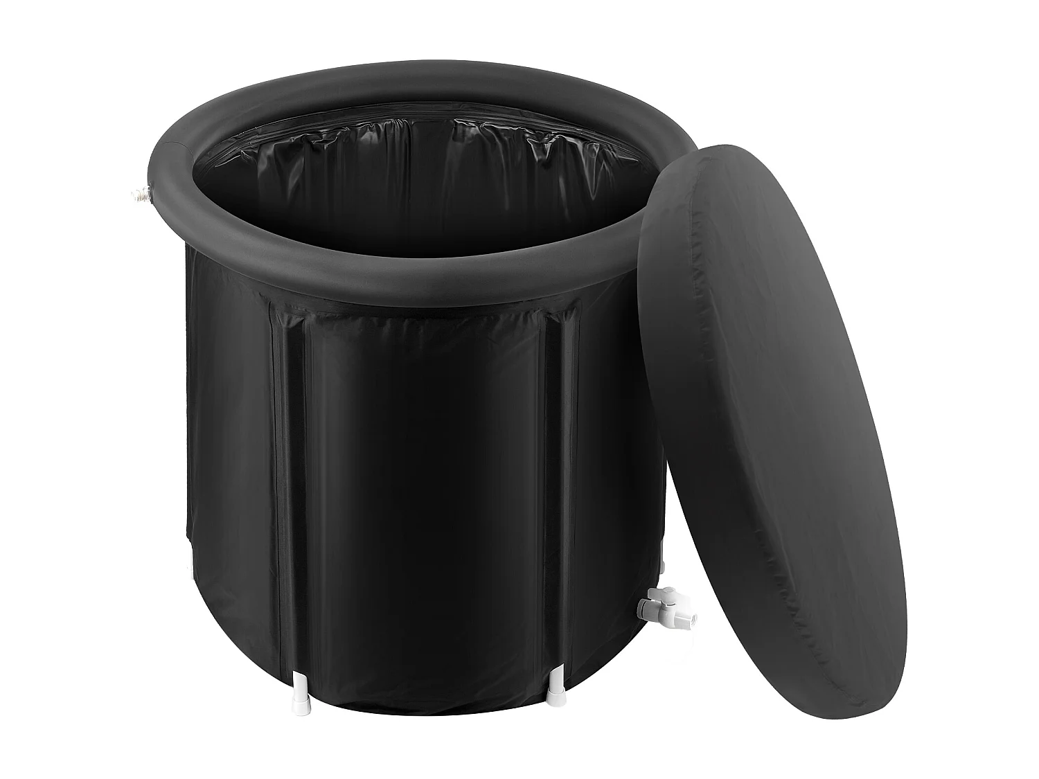 Baignoire à Glace SucceBuy, Bain Froid Portable 85 x 75 cm 330 L, avec Couvercle, pour Adulte, Extérieur, Maison, Salle de Sport