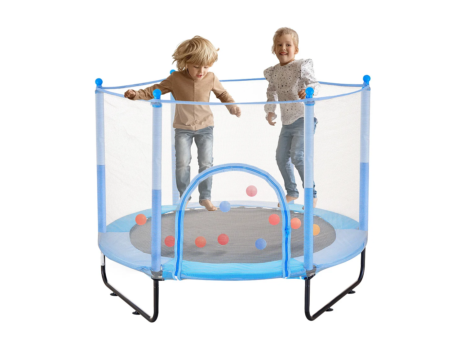 Trampoline SucceBuy Trampoline pour Enfants 152.5CM, Mini Trampoline pour Tout-Petits avec Filet, Intérieur et Extérieur