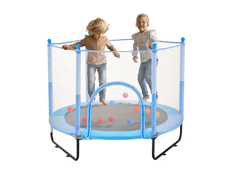 Trampoline SucceBuy Trampoline Kindertrampoline 152,5CM, Mini Peutertrampoline met Net, Binnen en Buiten