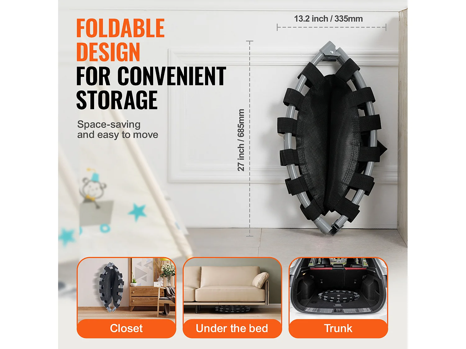 Trampoline SucceBuy Trampoline 91.5cm pour Enfants, Mini Trampoline Pliable pour Tout-Petits pour une Utilisation Intérieure et Extérieure