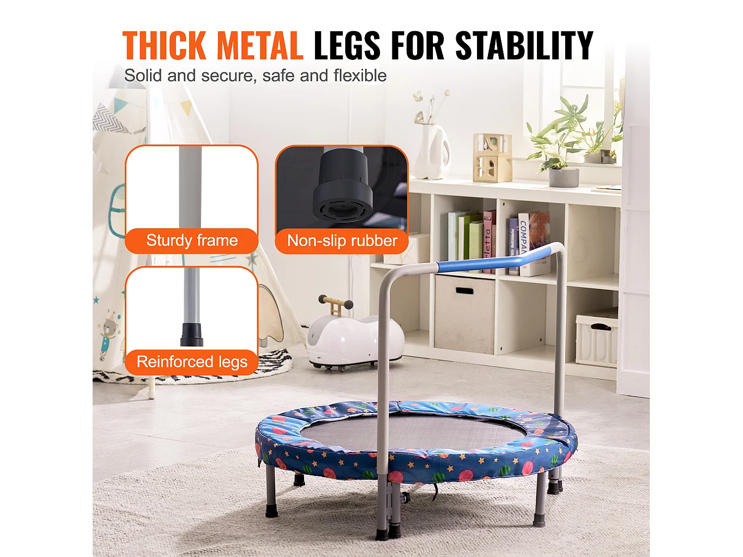 Trampoline SucceBuy Trampoline 91.5cm pour Enfants, Mini Trampoline Pliable pour Tout-Petits pour une Utilisation Intérieure et Extérieure