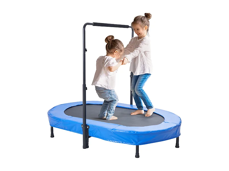 Trampoline SucceBuy Trampoline 142cm Kindertrampoline, Opvouwbare Mini Peutertrampoline voor Binnen en Buiten