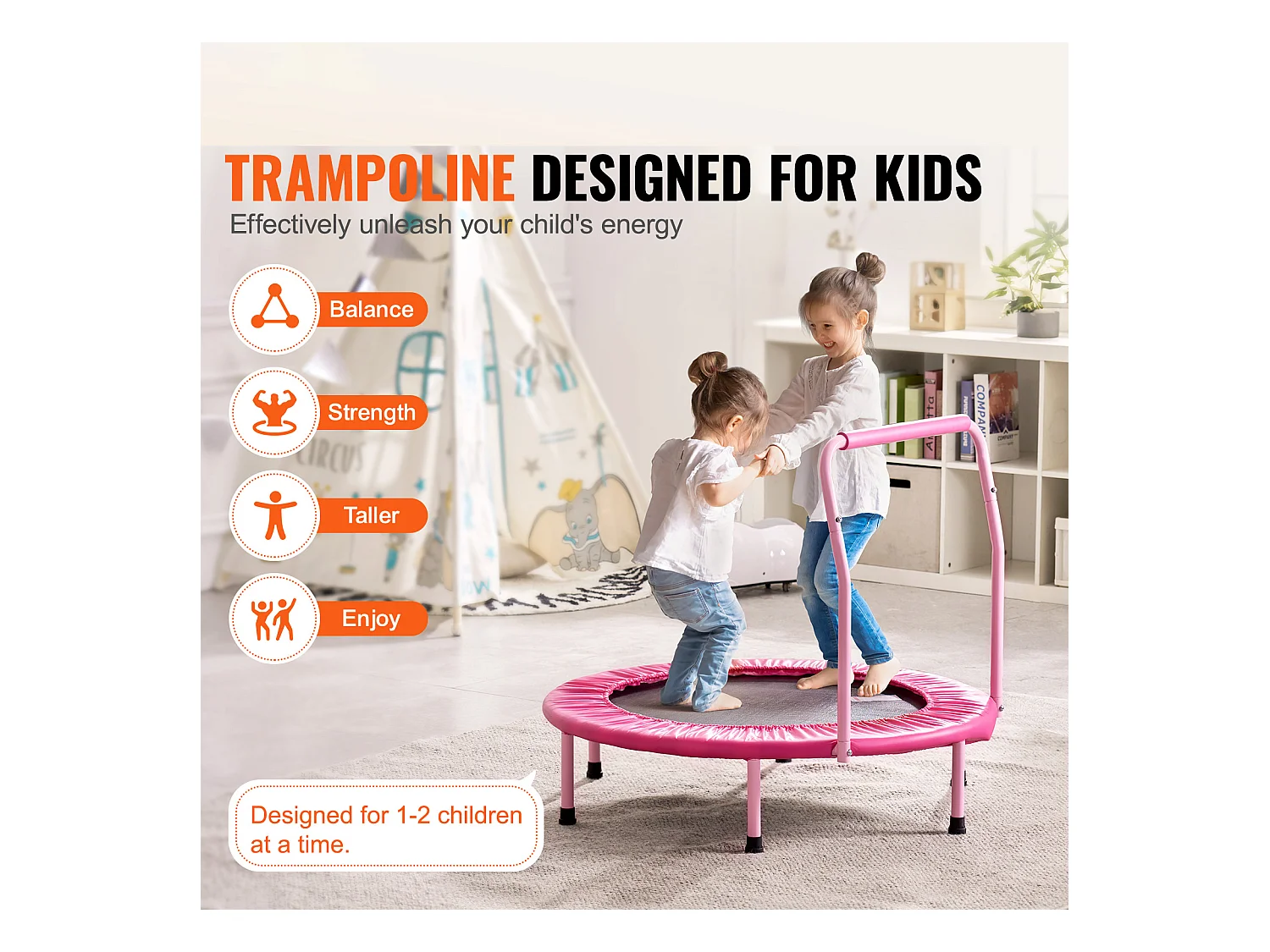 Trampoline SucceBuy Trampoline 91,5 cm Kindertrampoline voor Plezier